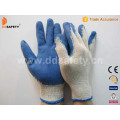 10 Gauge Economic Beige T/C Shell Blue Latex Working Safety Glove Dkl315